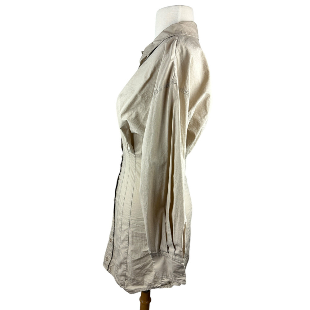 L'Academie x Revolve The Ismene Mini Dress Button Shirt Dress Khaki Tan Size XS - Picture 8 of 16